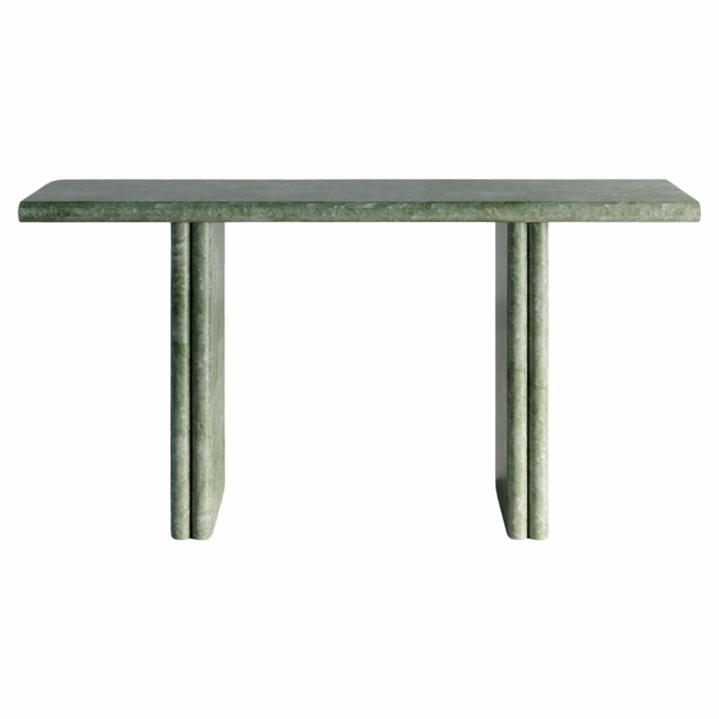 Jacques Pine Green Birds Eye Maple Console Table by Fred and Juul 1