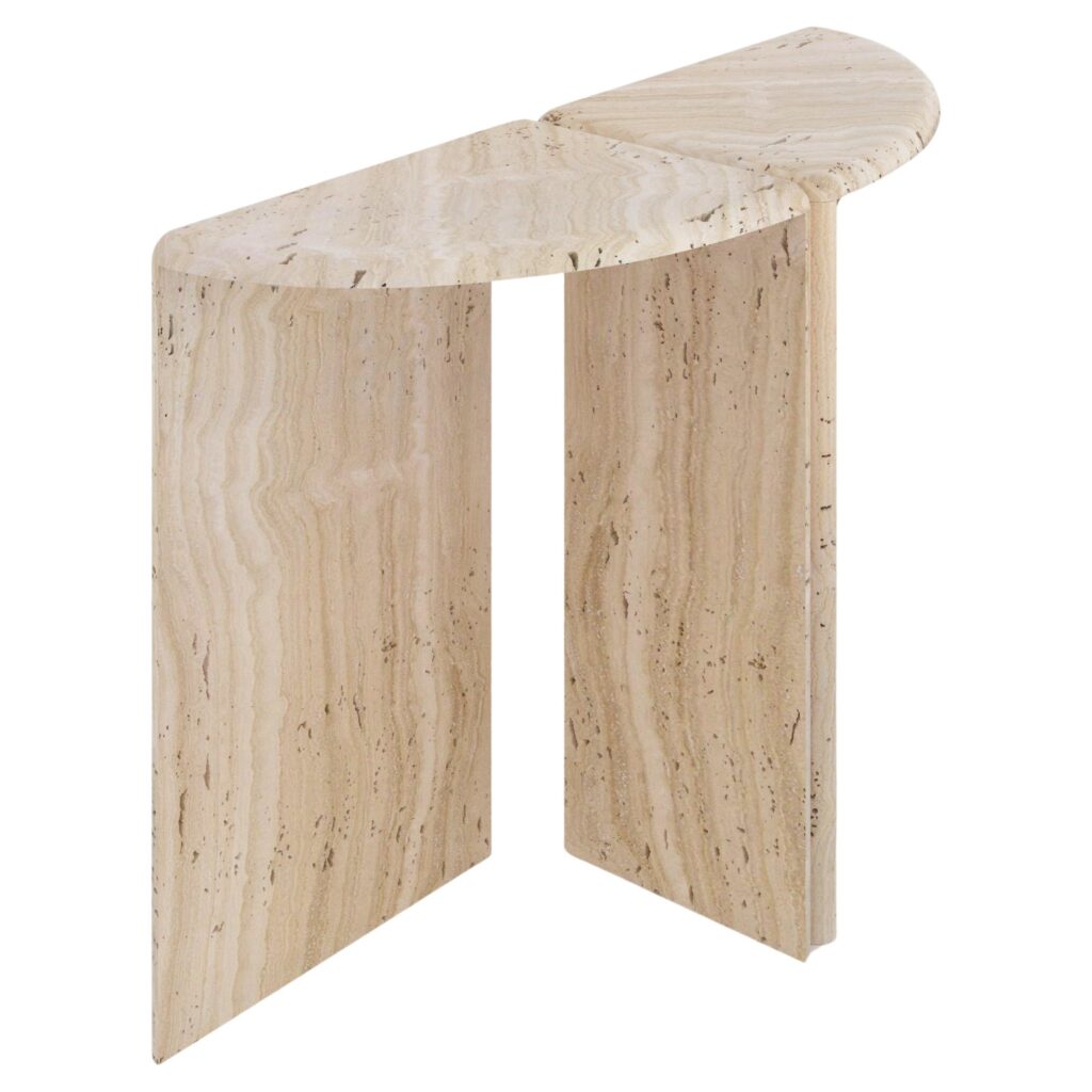 Navona Travertine Lily Console Table by Fred and Juul 1