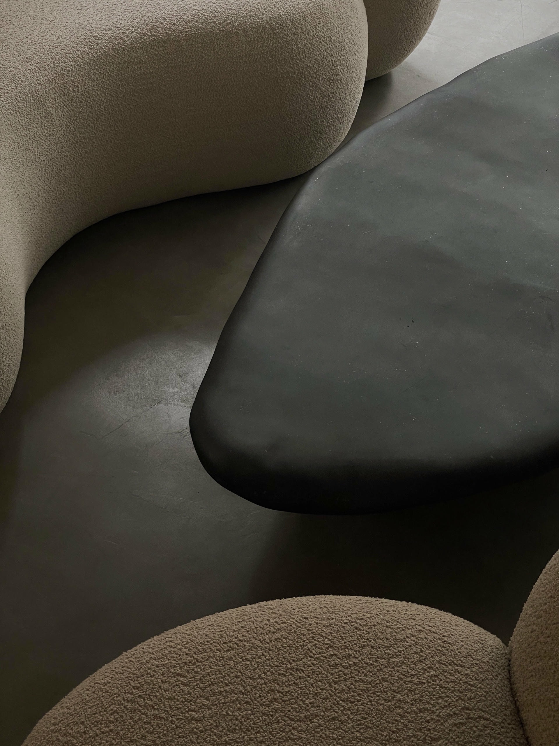 Organic Form Small Tripod Black Fiberglass Coffee Table by kar 7