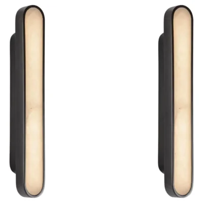 Set of 2 Capsule Black Wall Lights by Square in Circle