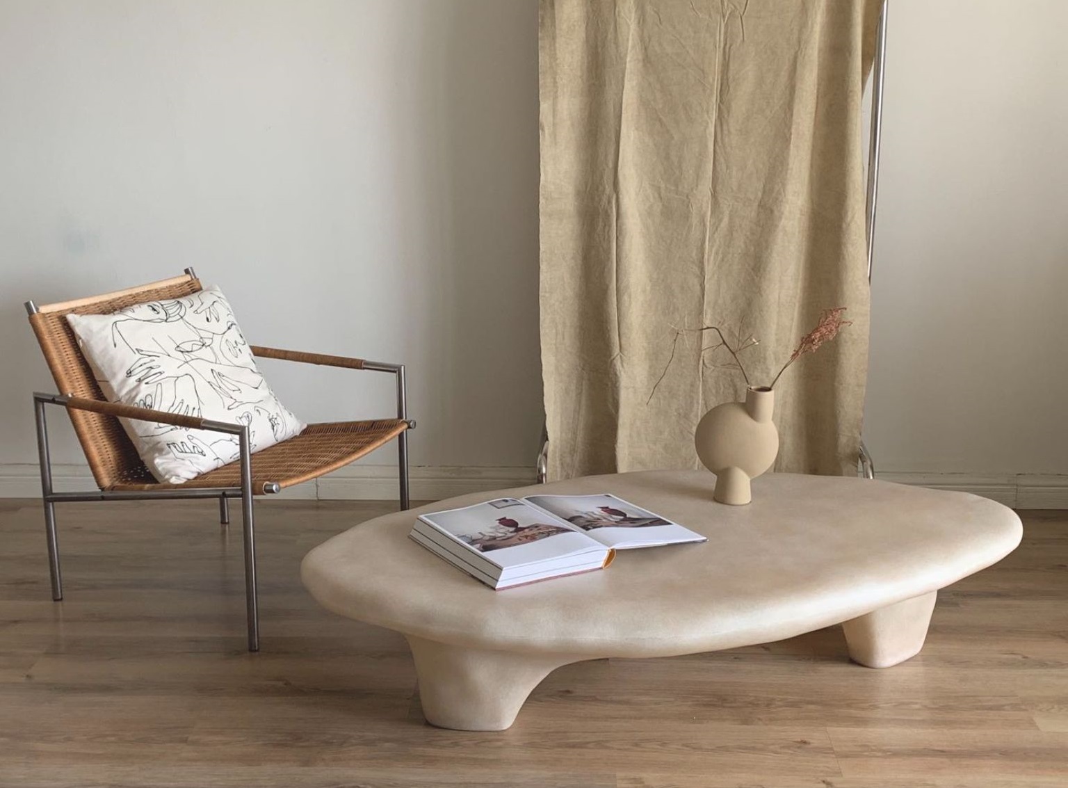 Small White Tripod Coffee Table by kar 10