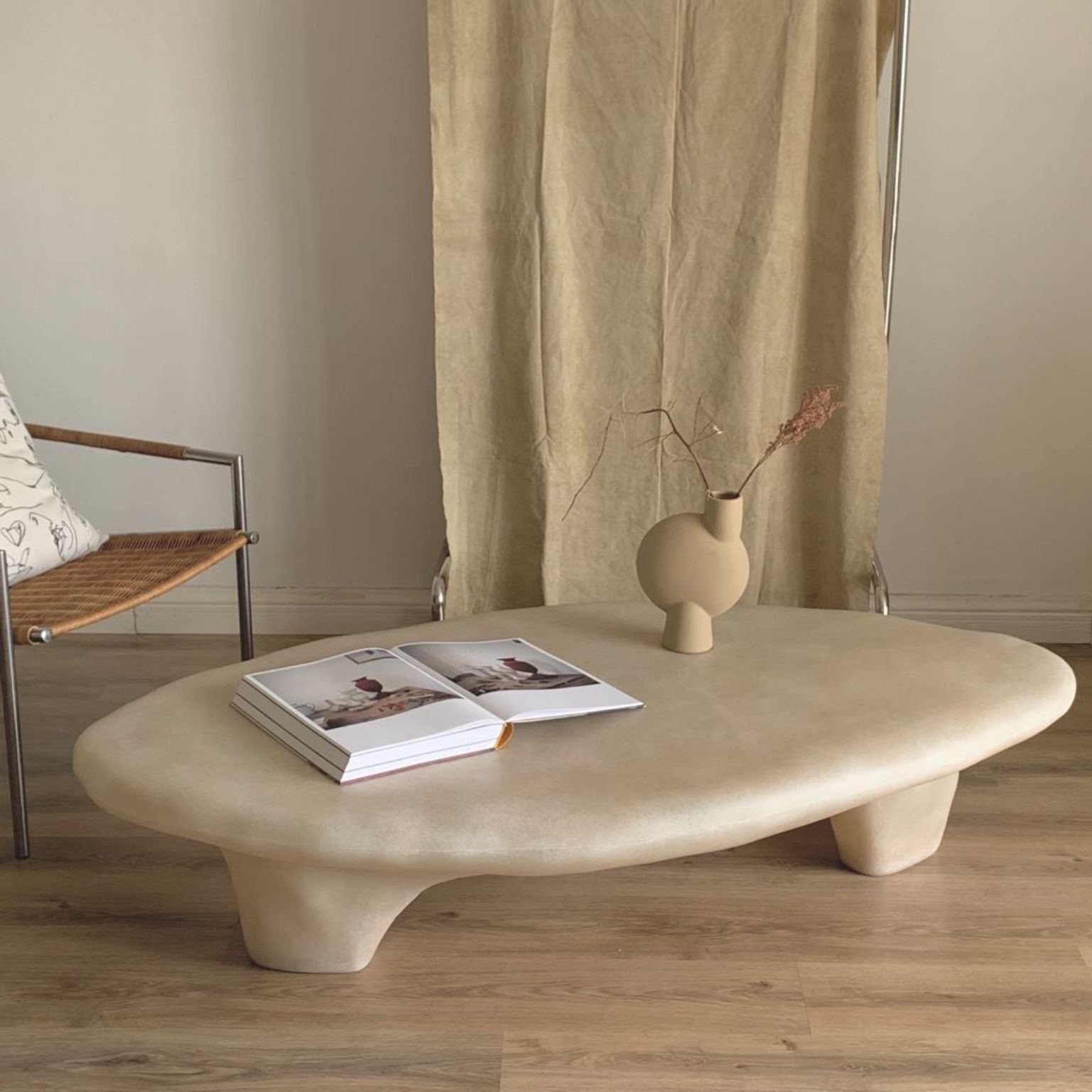 Small White Tripod Coffee Table by kar 11