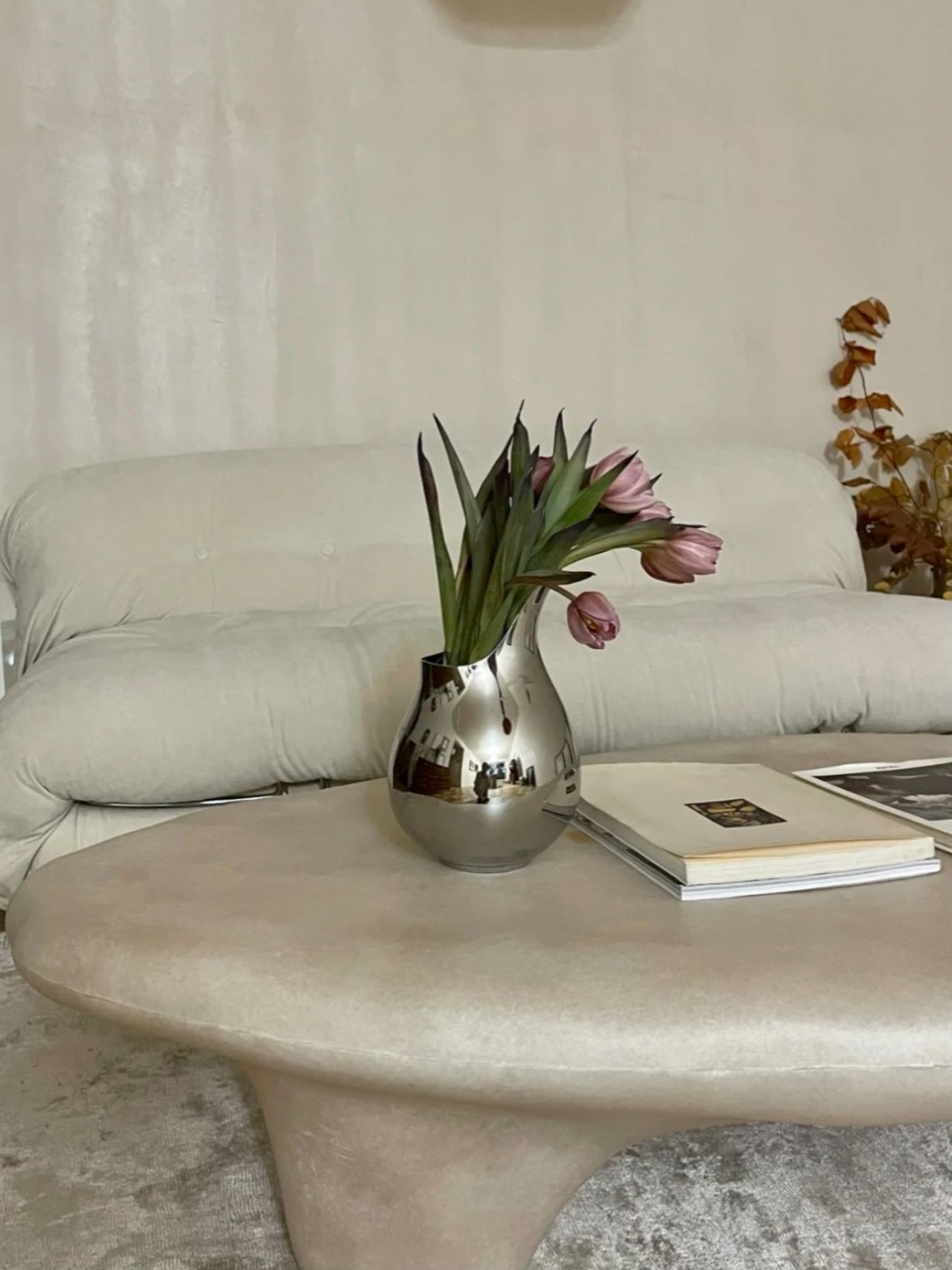Small White Tripod Coffee Table by kar 8