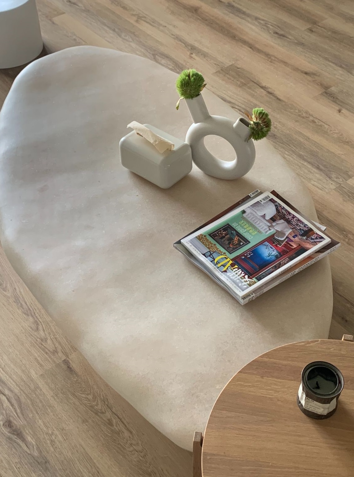 Small White Tripod Coffee Table by kar 9