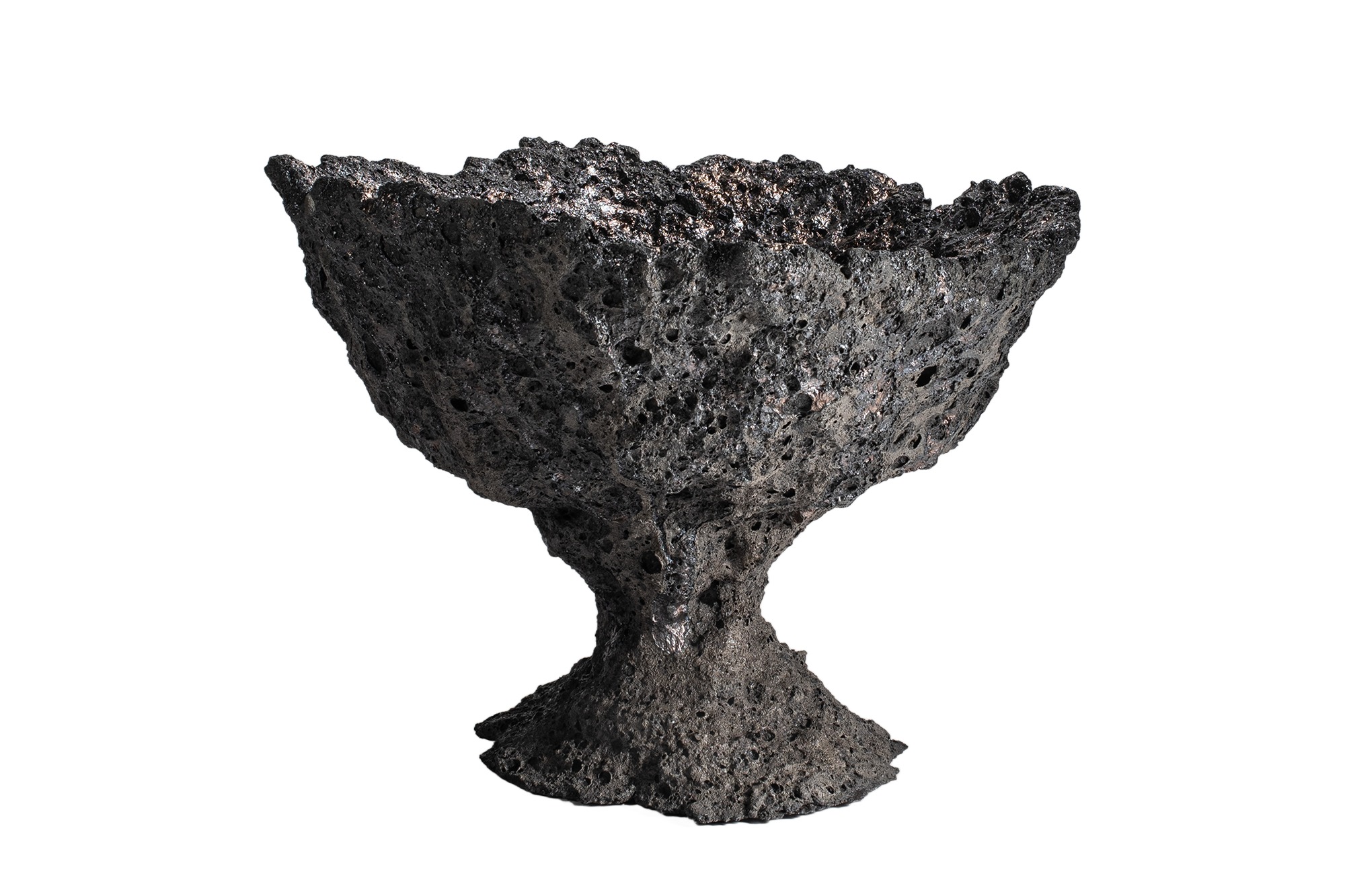 Contemporary Art Organic Form, Dark Grey Ceramic Bowl by Niclas Wolf 1 1