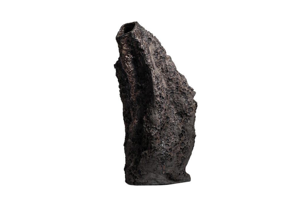 Contemporary Organic Form, Dark Grey Ceramic Sculptural Vase by Niclas Wolf 1 1