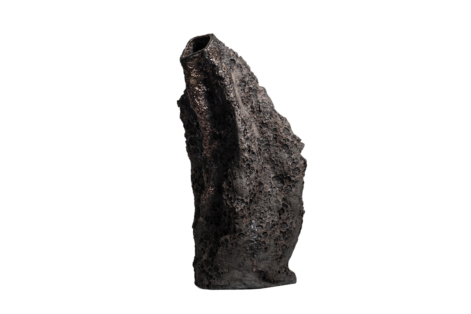 Contemporary Organic Form, Dark Grey Ceramic Sculptural Vase by Niclas Wolf 1 1
