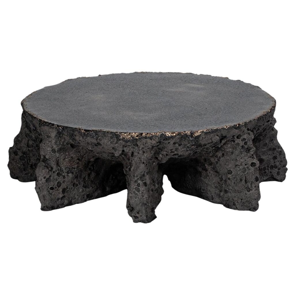 Contemporary Rough Form, Dark Grey Ceramic Sculpture Plate by Niclas Wolf 1