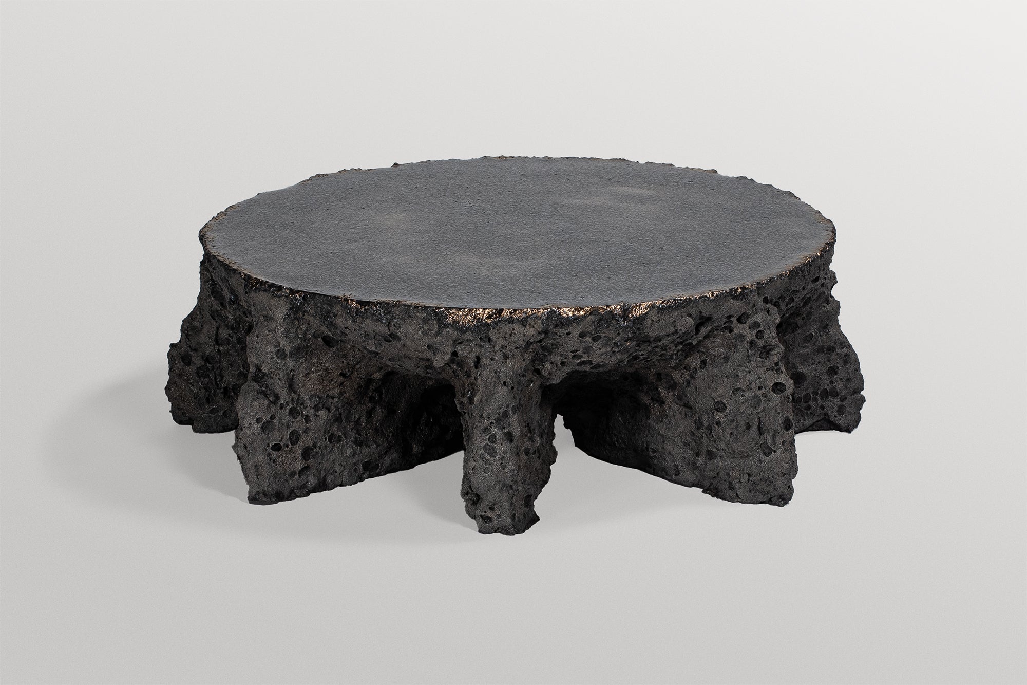 Contemporary Rough Form, Dark Grey Ceramic Sculpture Plate by Niclas Wolf 2