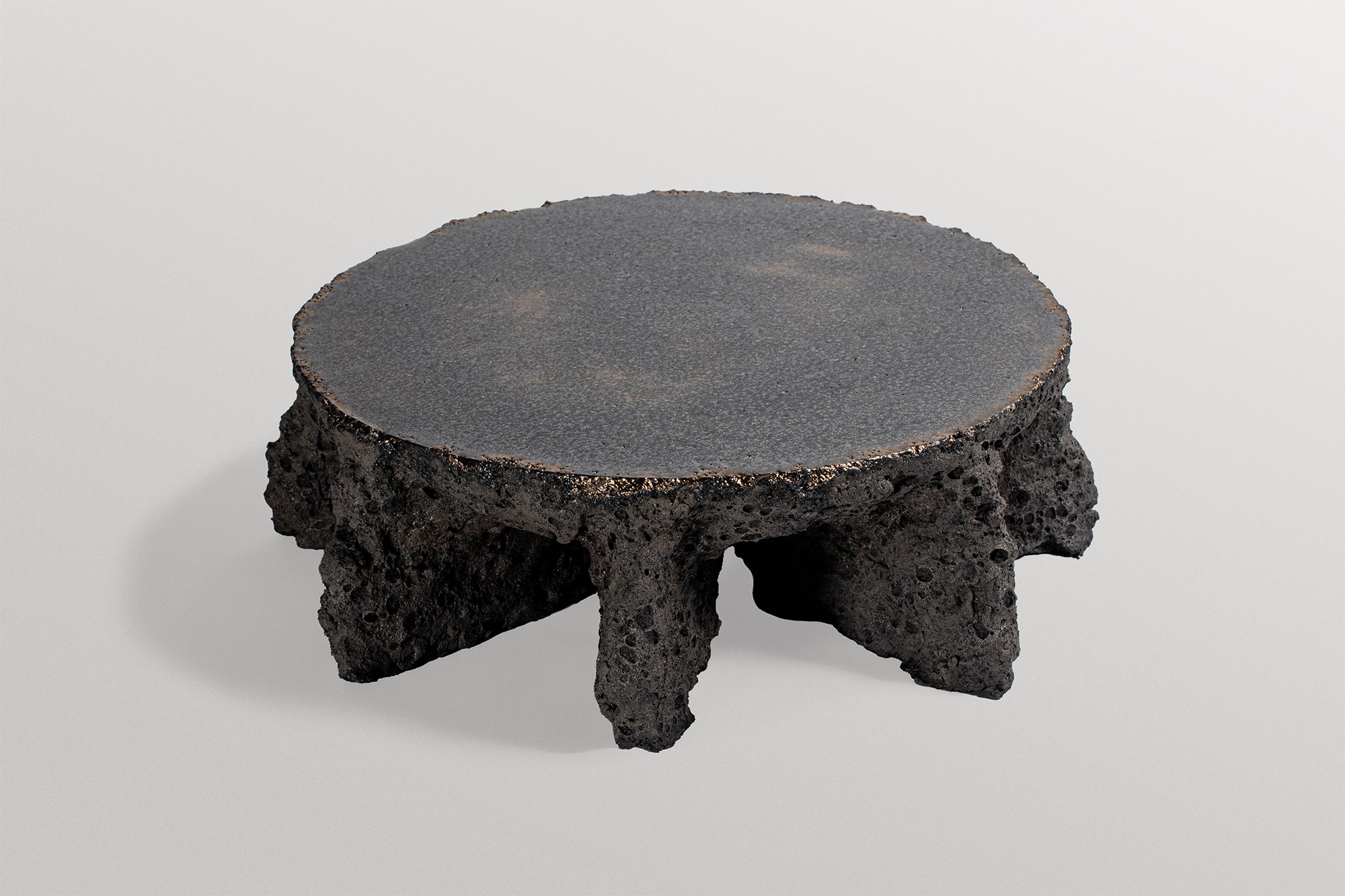 Contemporary Rough Form, Dark Grey Ceramic Sculpture Plate by Niclas Wolf 3