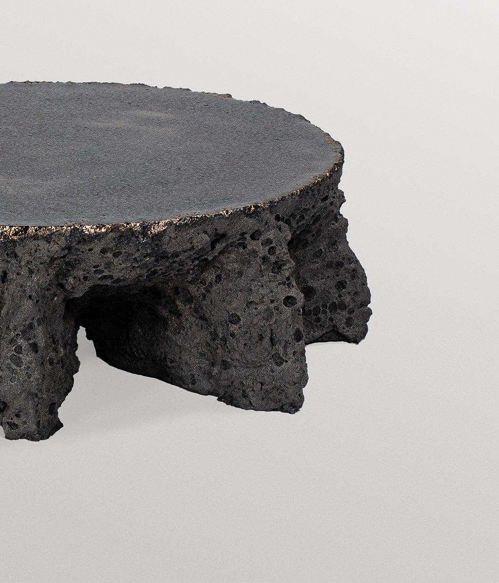 Contemporary Rough Form, Dark Grey Ceramic Sculpture Plate by Niclas Wolf 4