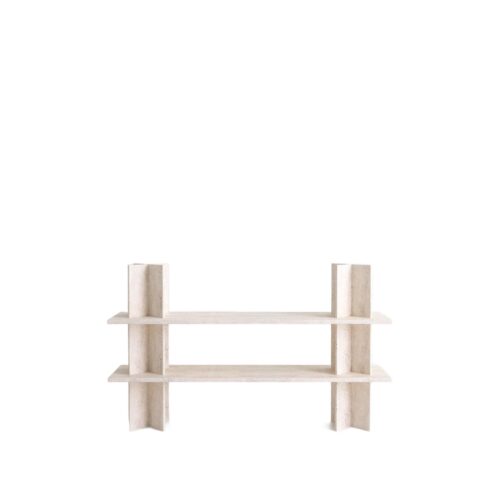 Monument Shelves in White Travertine by Mathieu Girard & Gauthier Pouillart 1