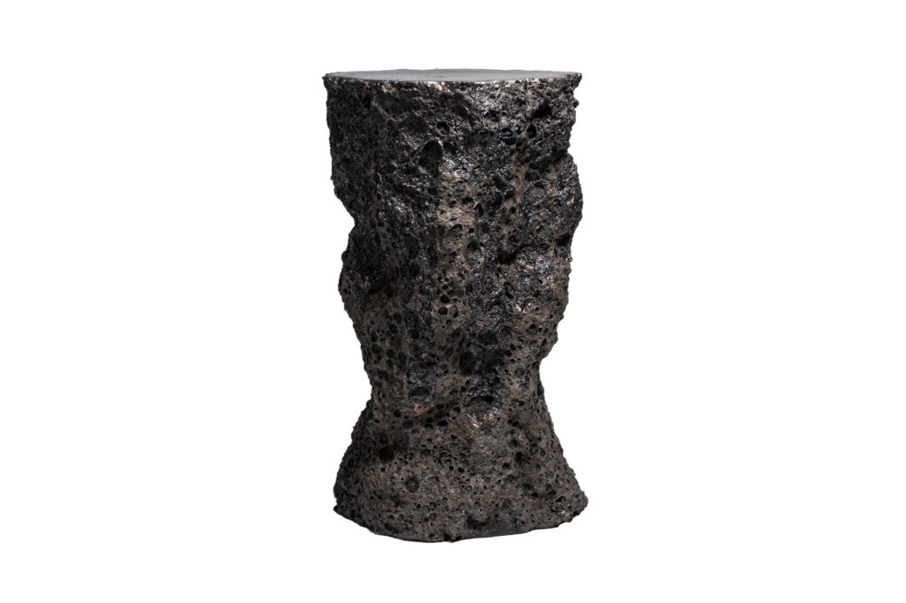 Natural Form, Contemporary Dark Grey Ceramic Side Table by Niclas Wolf 1 1