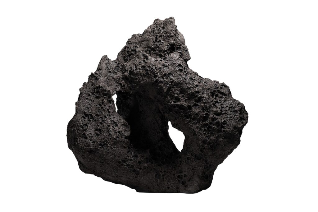 Rough Organic Form, Dark Grey Sculptural Contemporary Vase by Niclas Wolf 1 1
