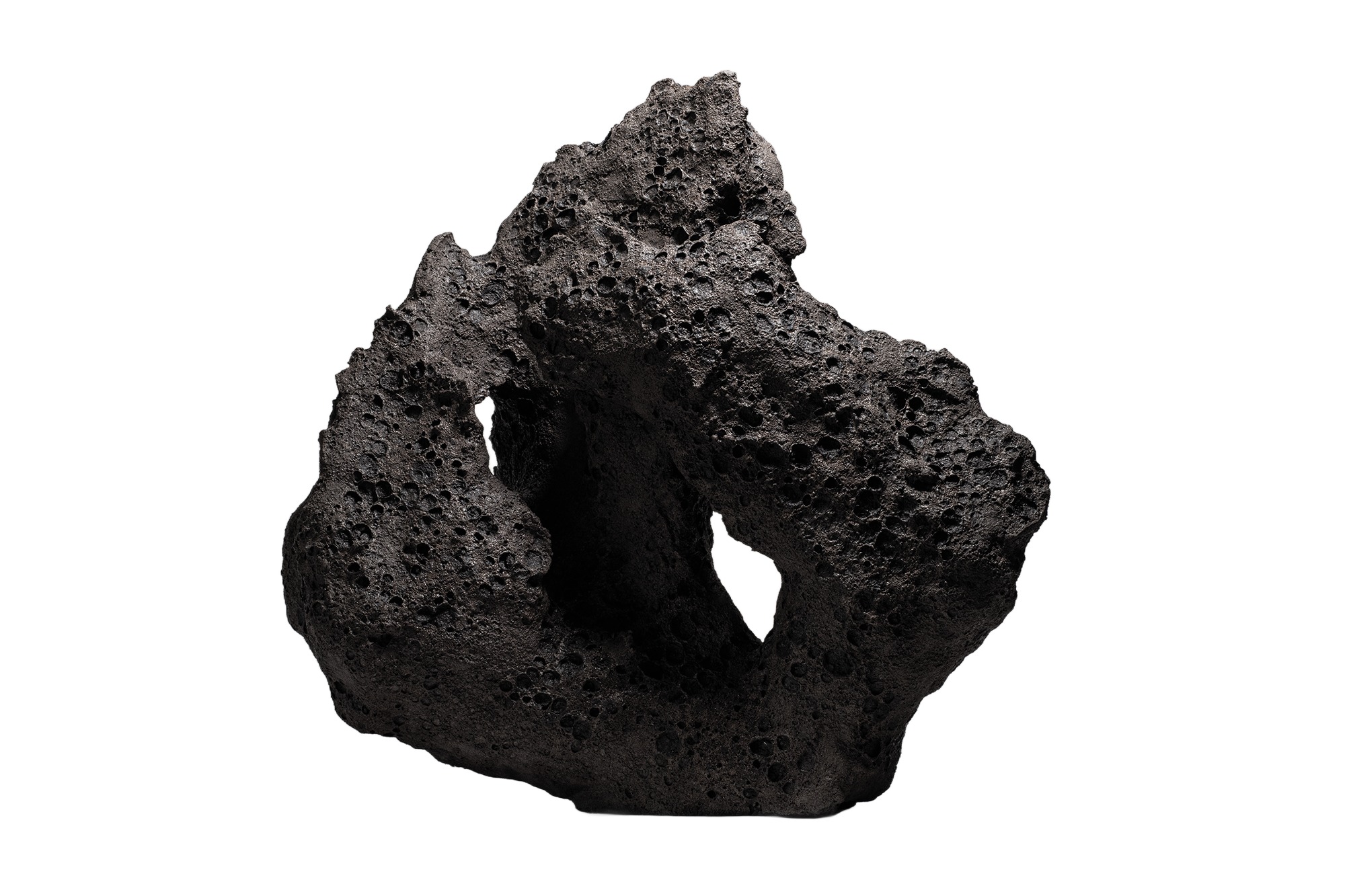 Rough Organic Form, Dark Grey Sculptural Contemporary Vase by Niclas Wolf 1 1