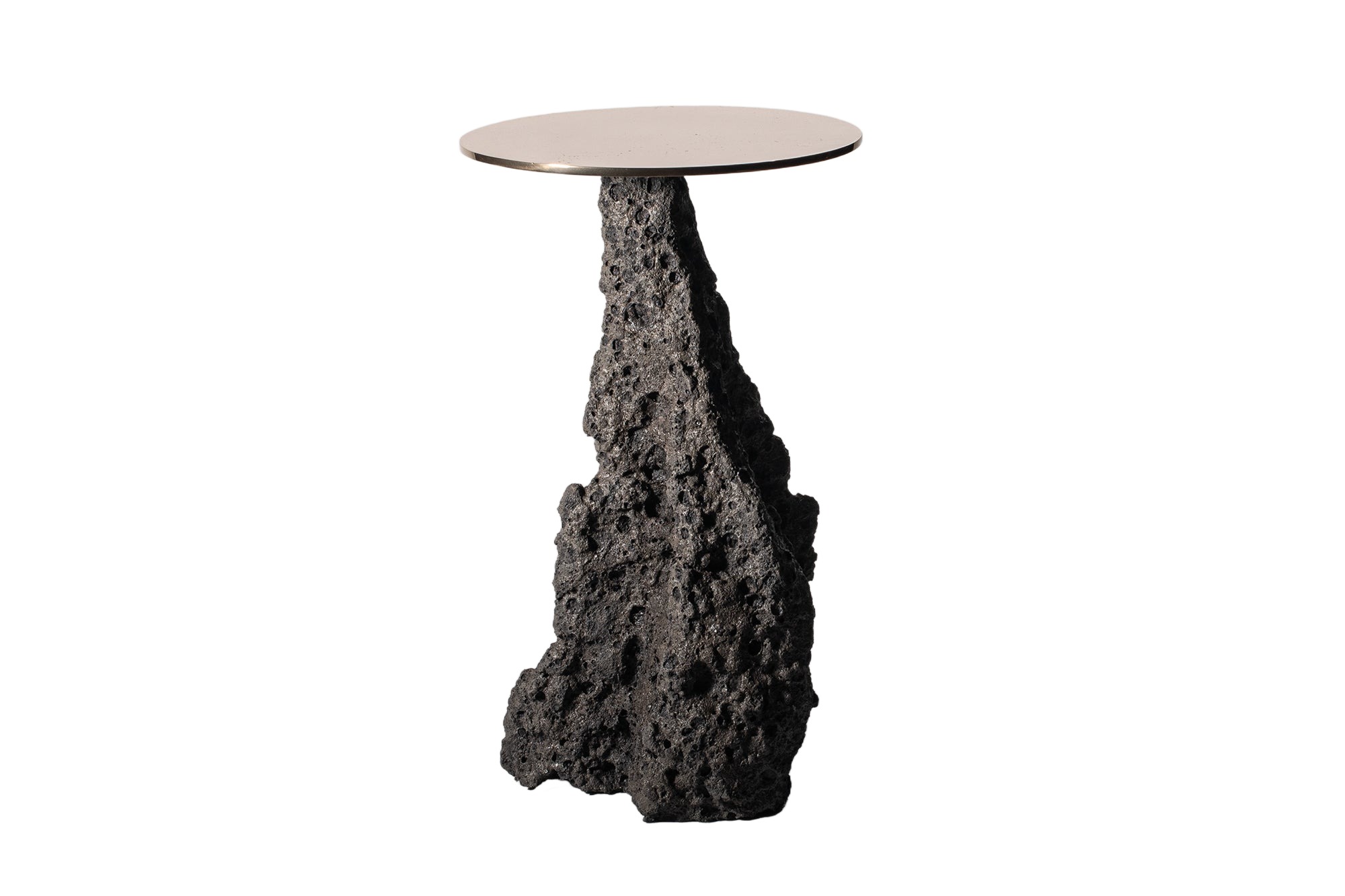 Unique Organic Form Natural Clay Table, Golden Bronze Top by Niclas Wolf 1 1