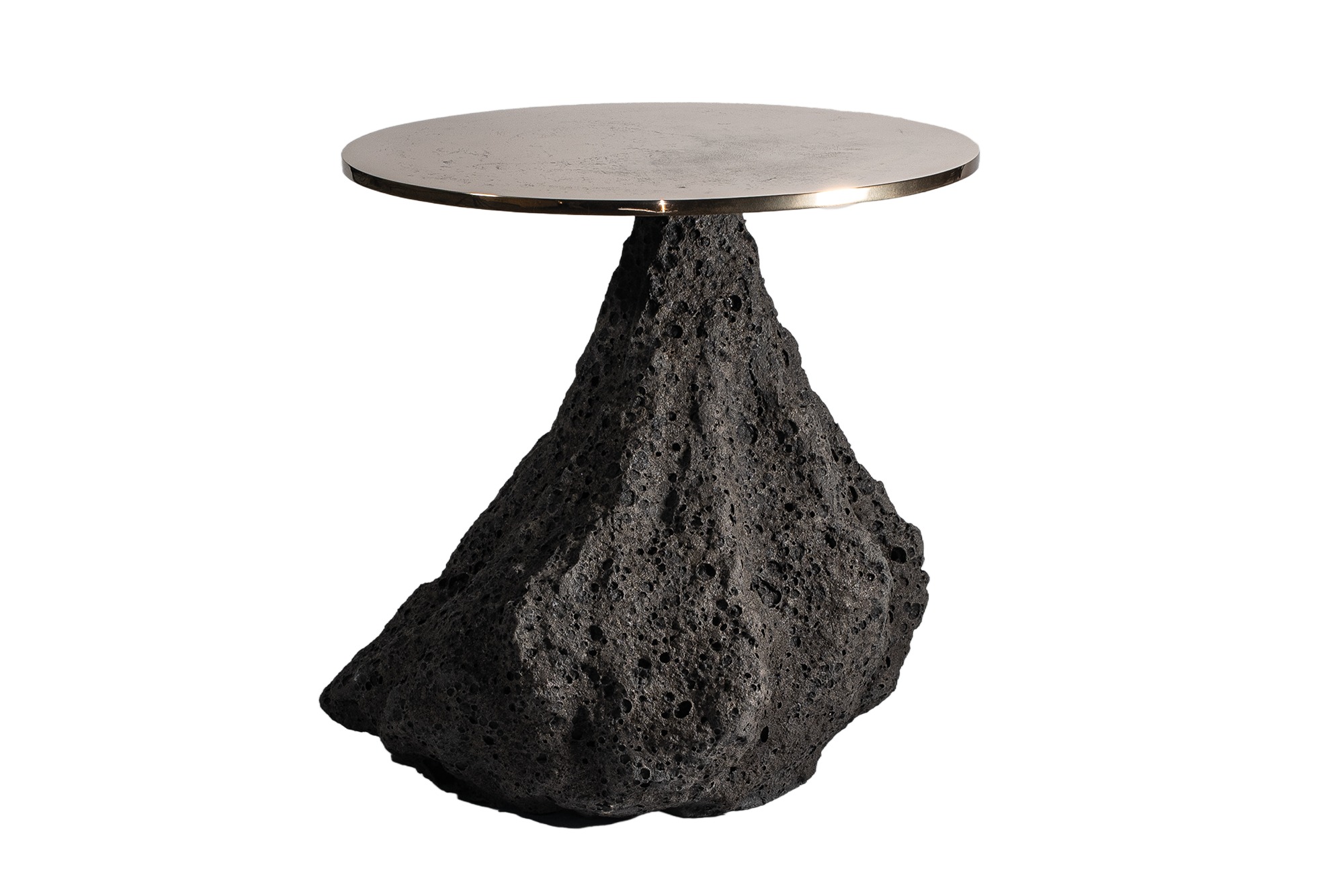 Unique Organic Form Natural Low Clay Table, Golden Bronze Top by Niclas Wolf 1