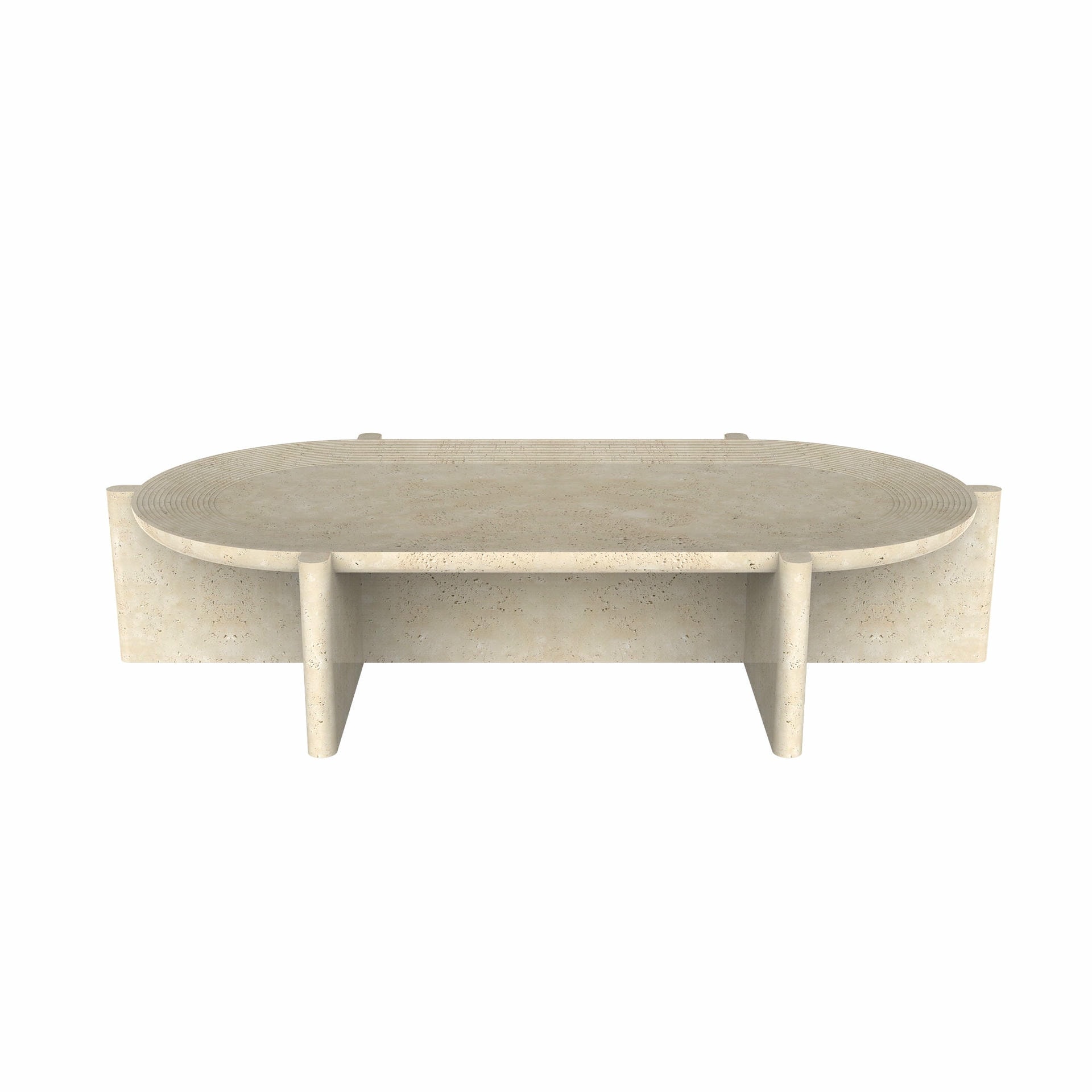Arkhe Oval No 4 Travertine Coffee Table by Studio Kali 3