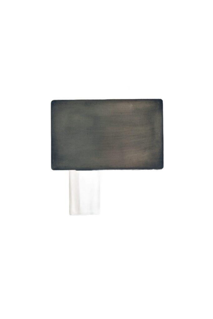 Contemporary Shield Brushed Silver Aluminum Wall Light by Henry Wilson 1 1