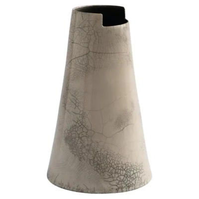 Cut Naked Raku Clear High Vase by Studionudo