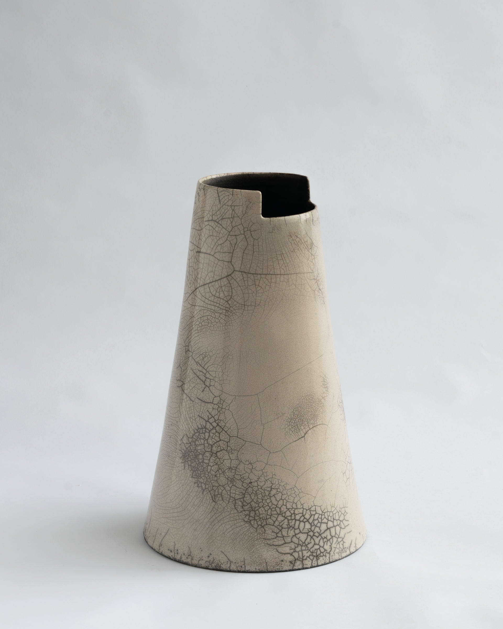 Cut Naked Raku Clear High Vase by Studionudo 1