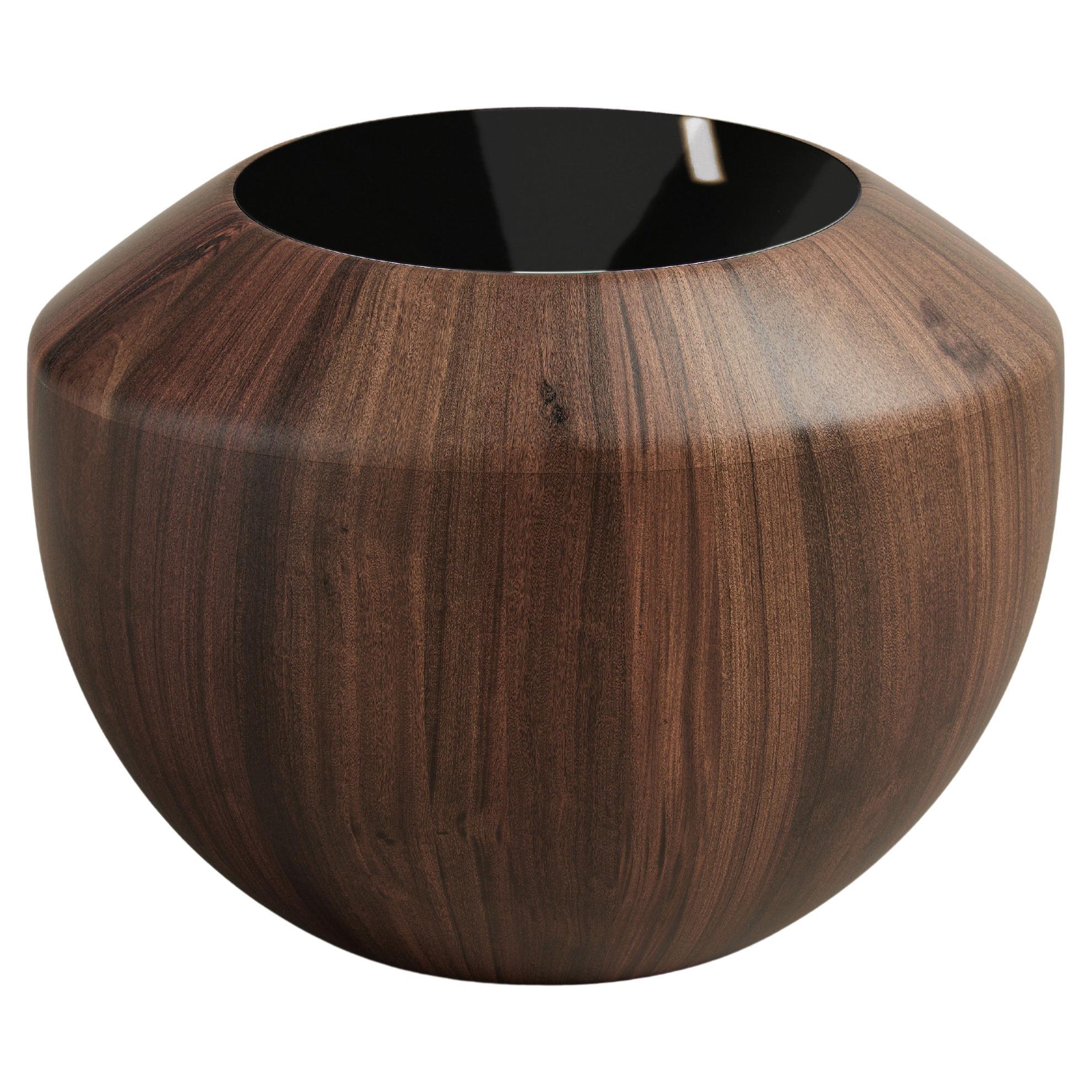 Eternel Sans Temps Side Table by Verena Brausch Walnut Steel