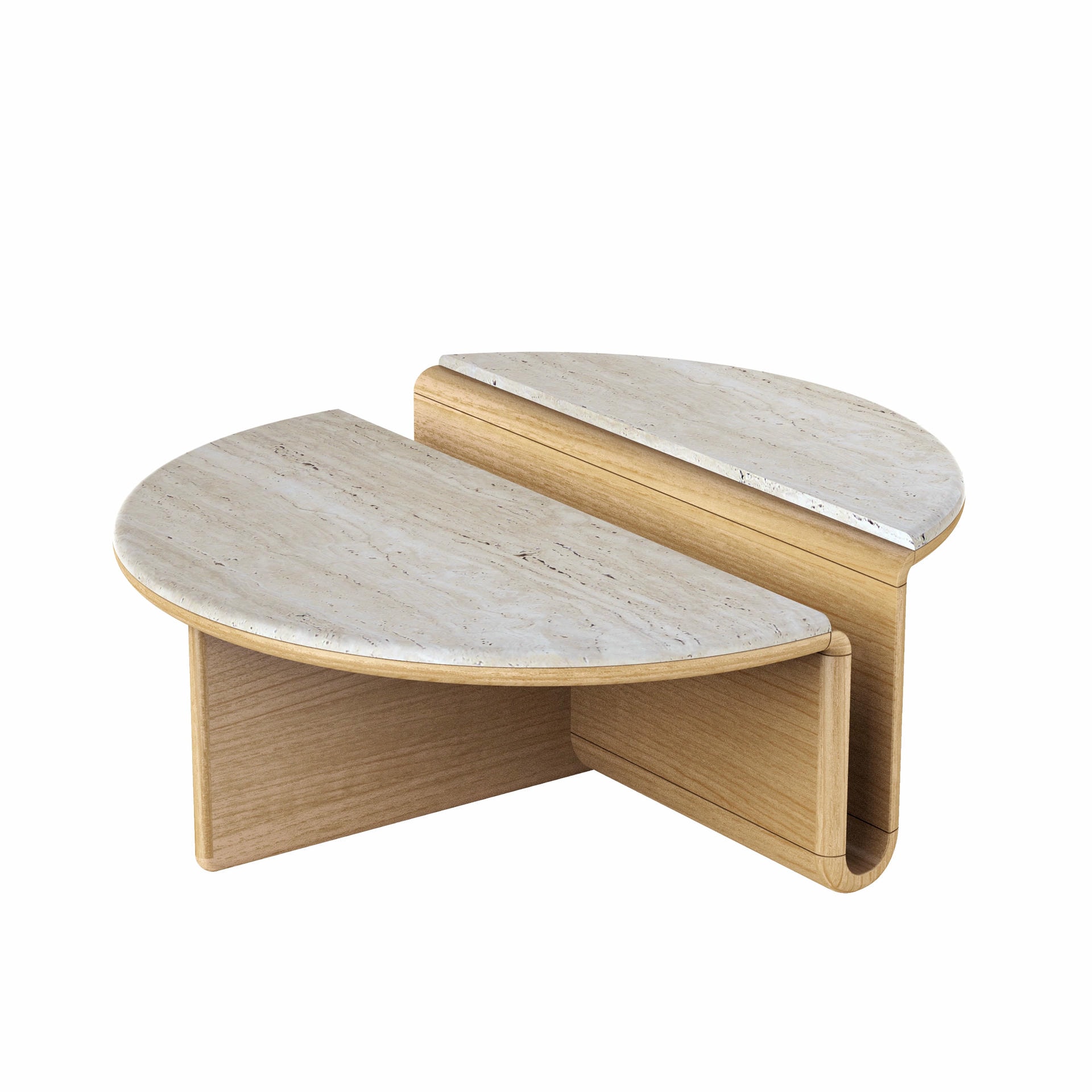 Kanyon Oak And Travertine Coffee Table by Studio Kali 4