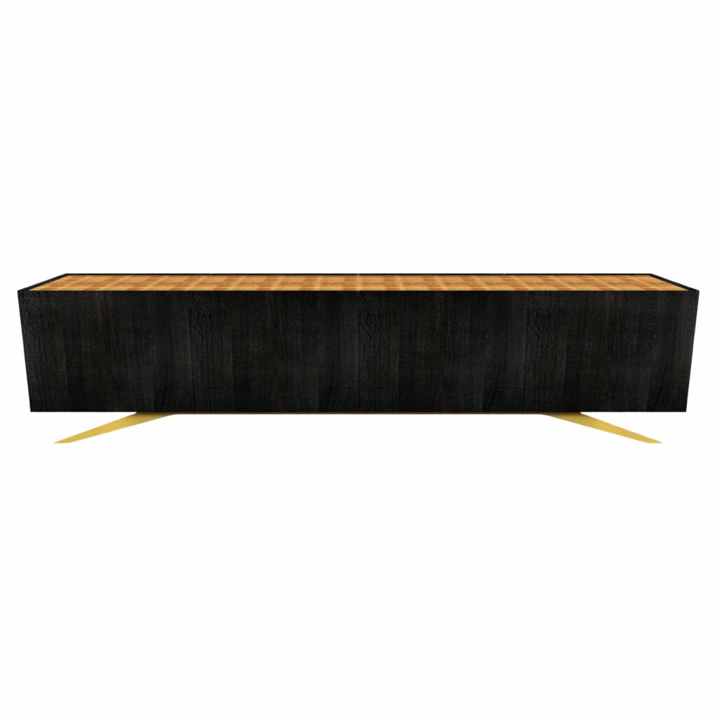 Black Rectangular Wood Contemporary Gold Treasure Shrine By Christian Friedl 1