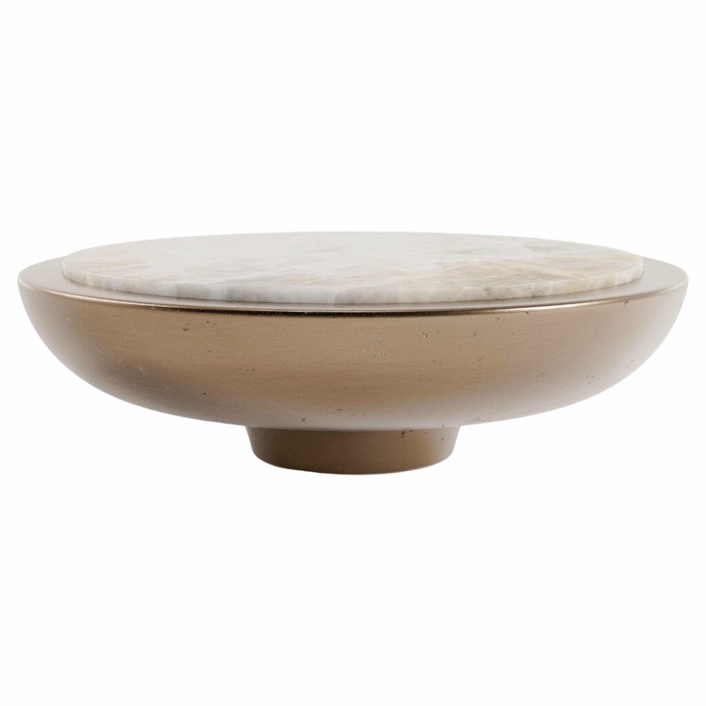 Soleil Bronze and White Onyx Coffee Table by Verena Brausch 1
