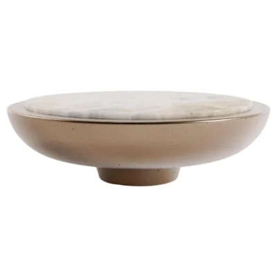 Soleil Bronze and White Onyx Coffee Table by Verena Brausch