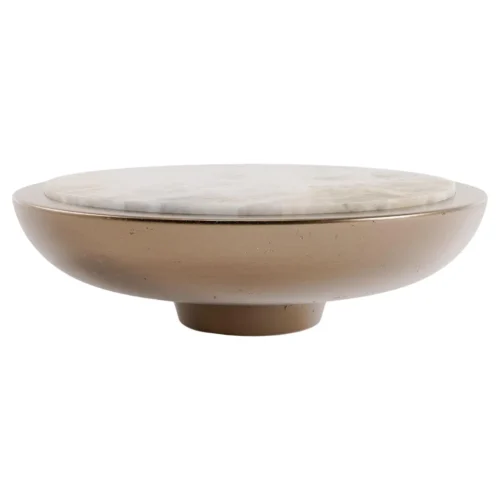 Soleil Bronze and White Onyx Coffee Table by Verena Brausch 1