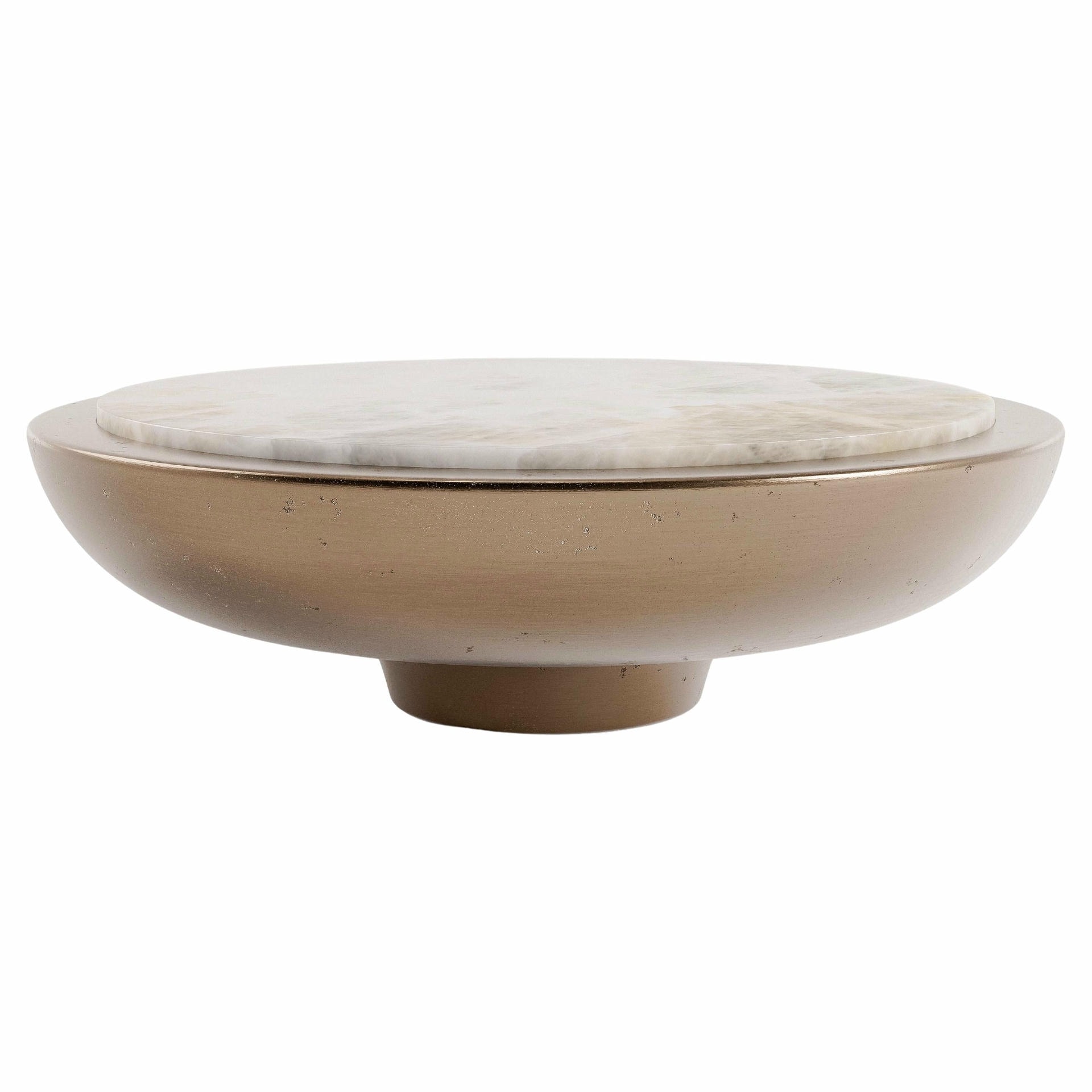 Soleil Bronze and White Onyx Coffee Table by Verena Brausch 1