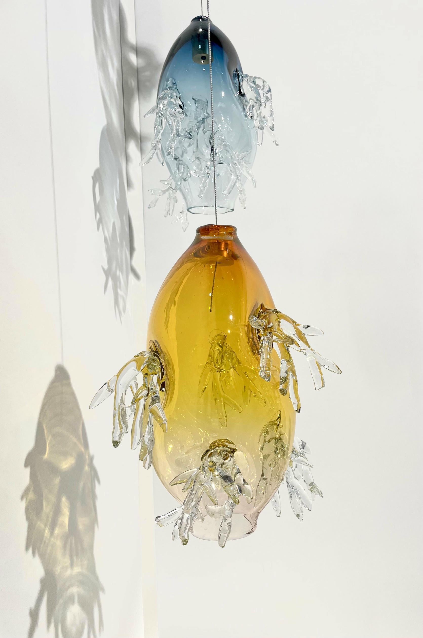 5 Glass Spheres Dryade Chandelier by Emilie Lemardeley 3
