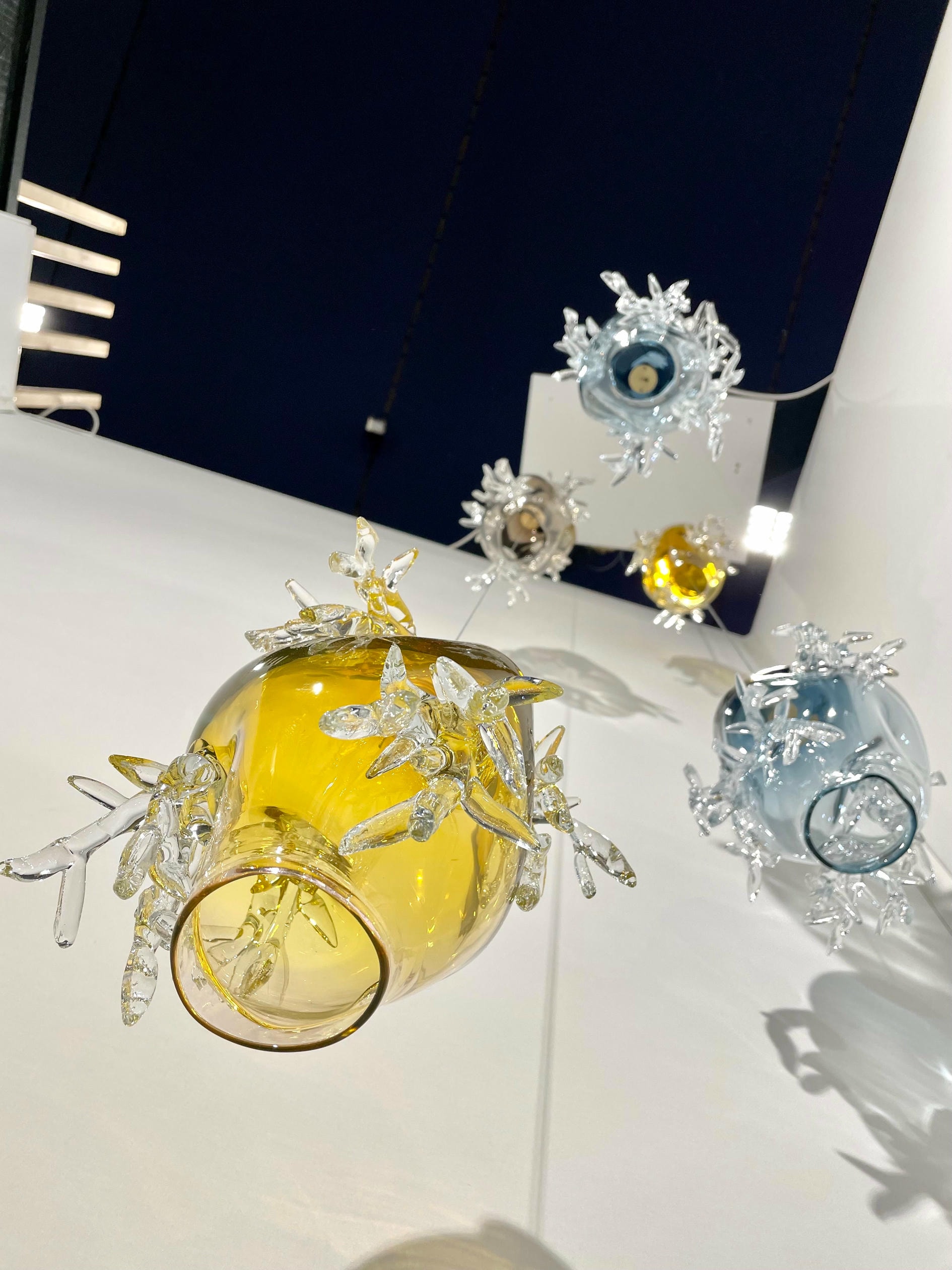 5 Glass Spheres Dryade Chandelier by Emilie Lemardeley 4