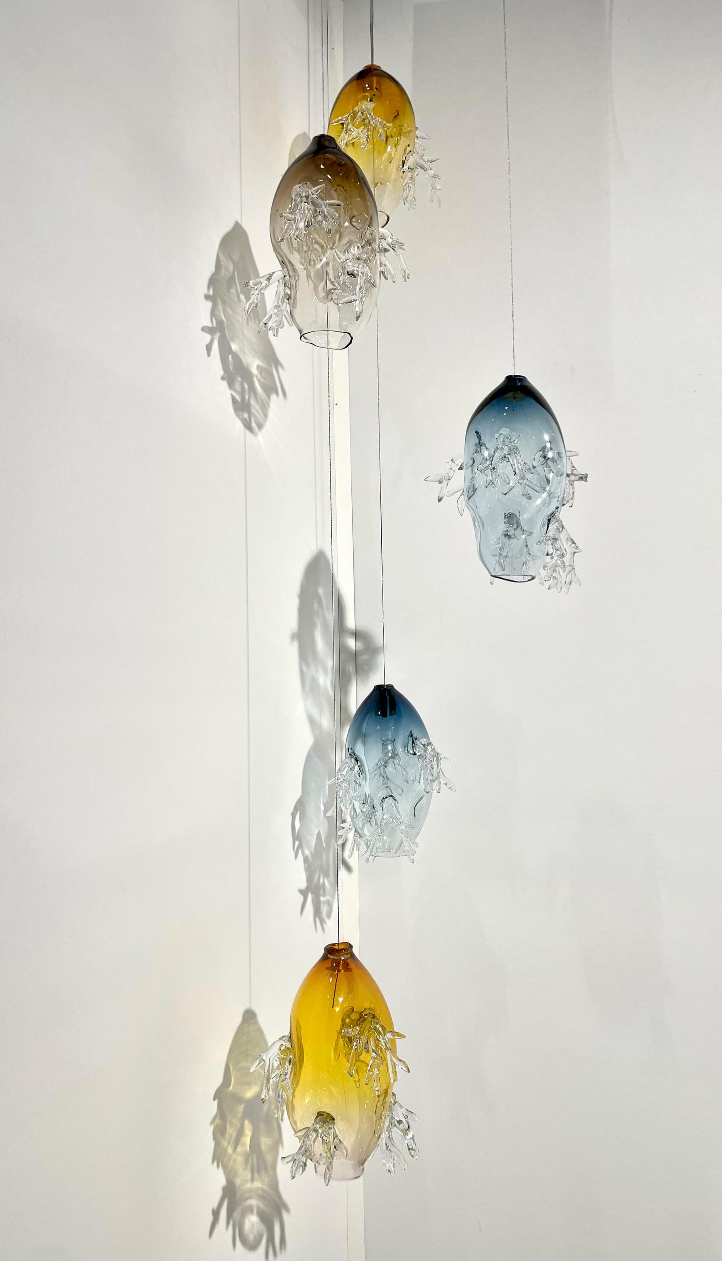5 Glass Spheres Dryade Chandelier by Emilie Lemardeley 7