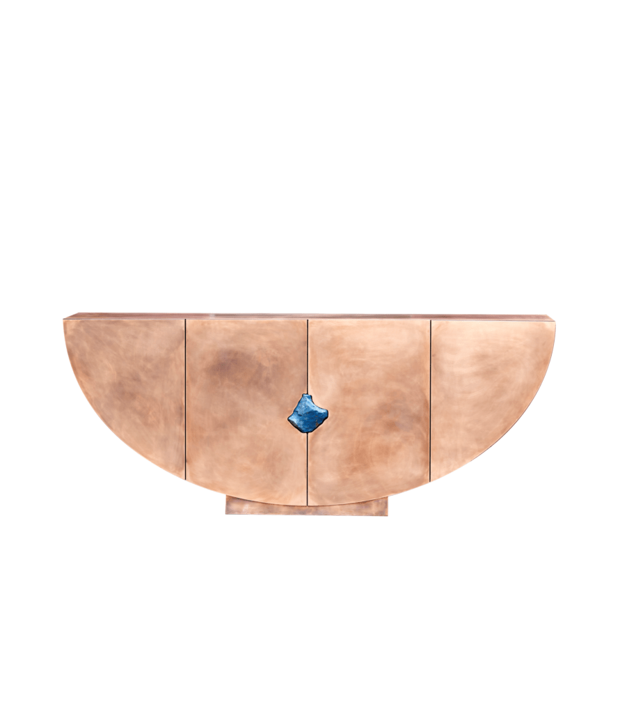 Bow Console With Lapis Lazuli Stone by Pierre De Valck 1