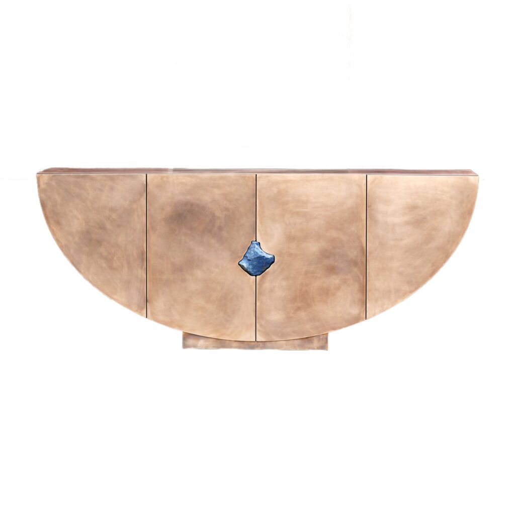 Bow Console With Lapis Lazuli Stone by Pierre De Valck 1