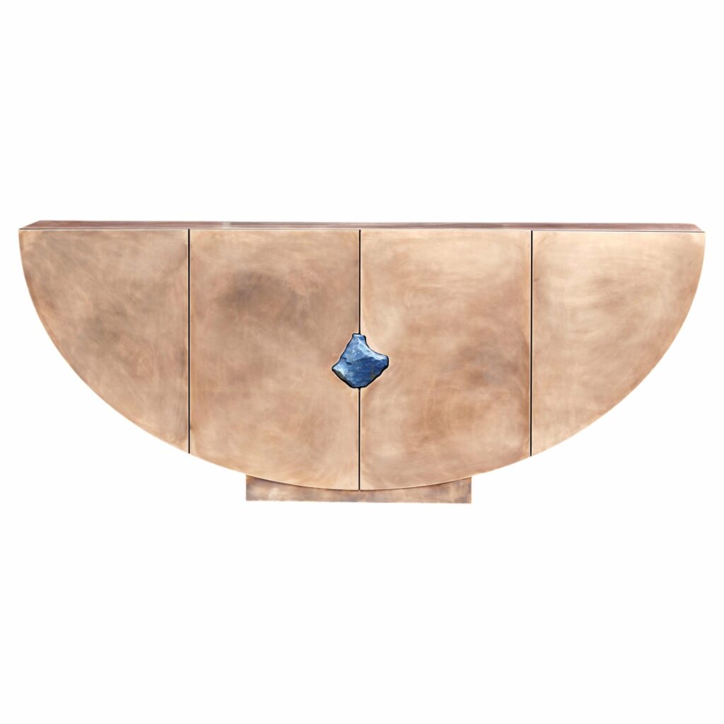 Bow Console With Lapis Lazuli Stone by Pierre De Valck 1