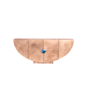 Bow Console With Lapis Lazuli Stone by Pierre De Valck