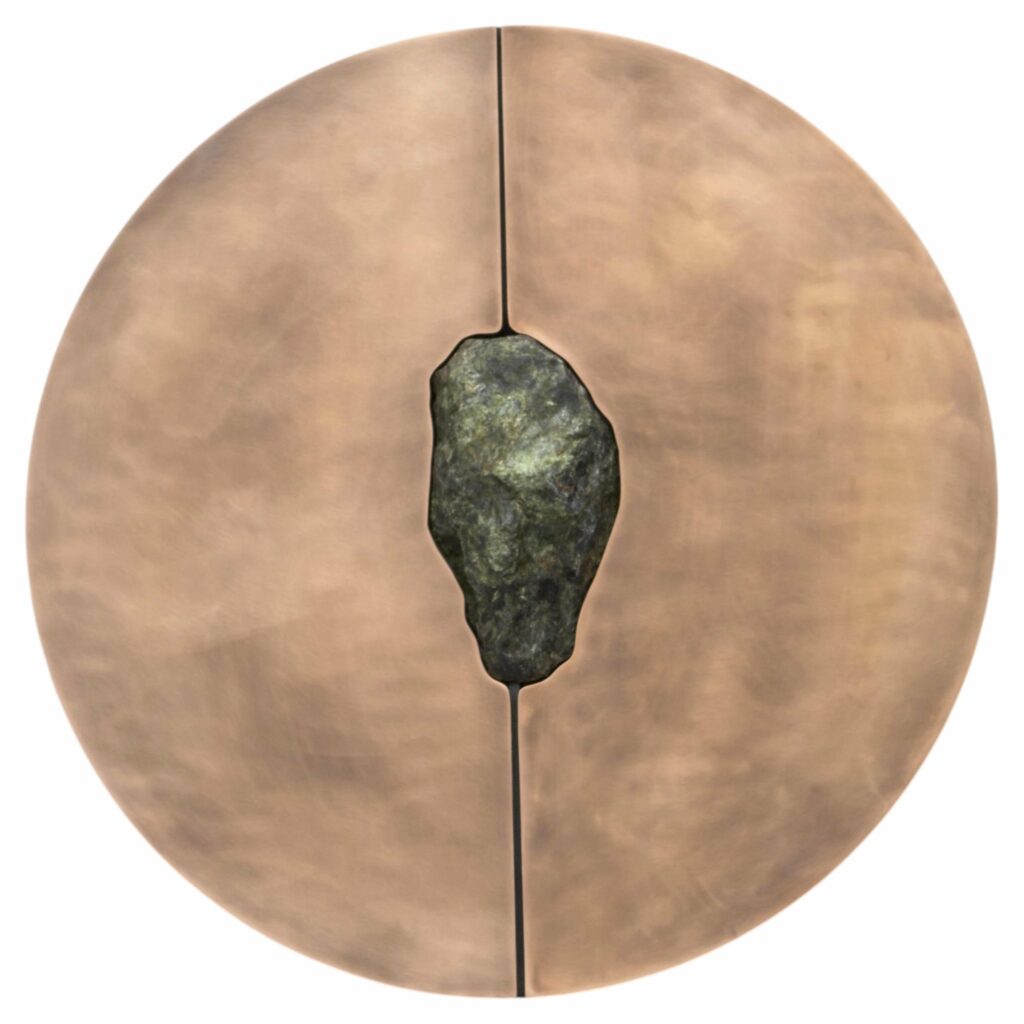 Round Cabinet With Rough Jade Stone by Pierre De Valck 1