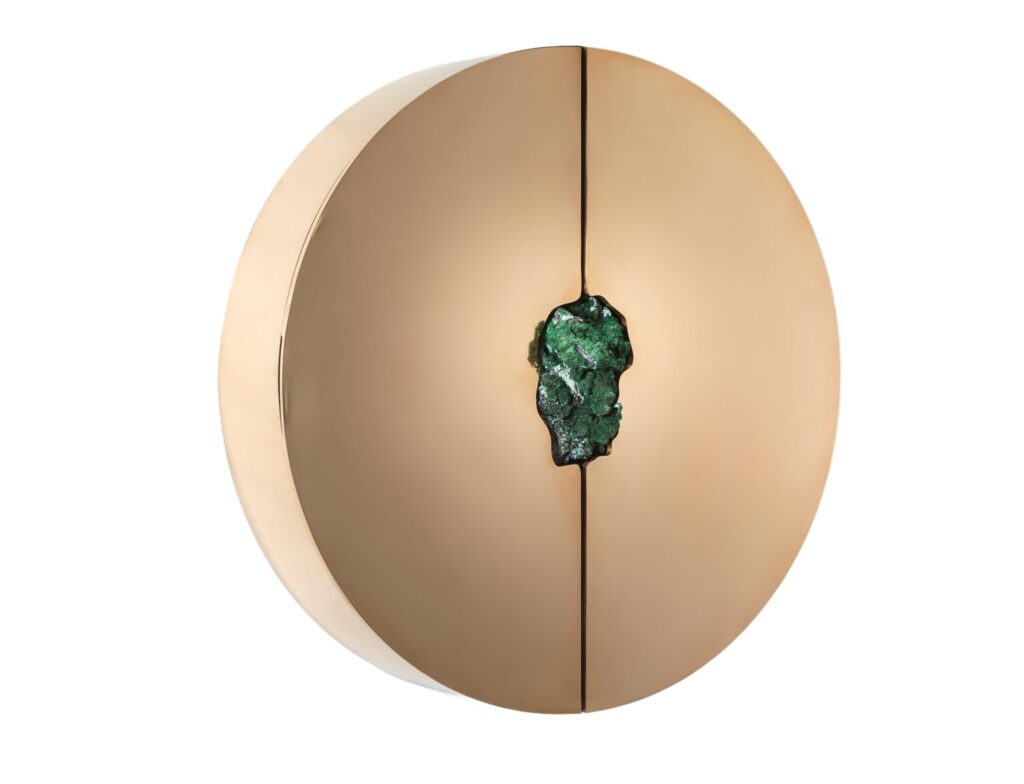 Round Cabinet With Rough Jade Stone by Pierre De Valck 1