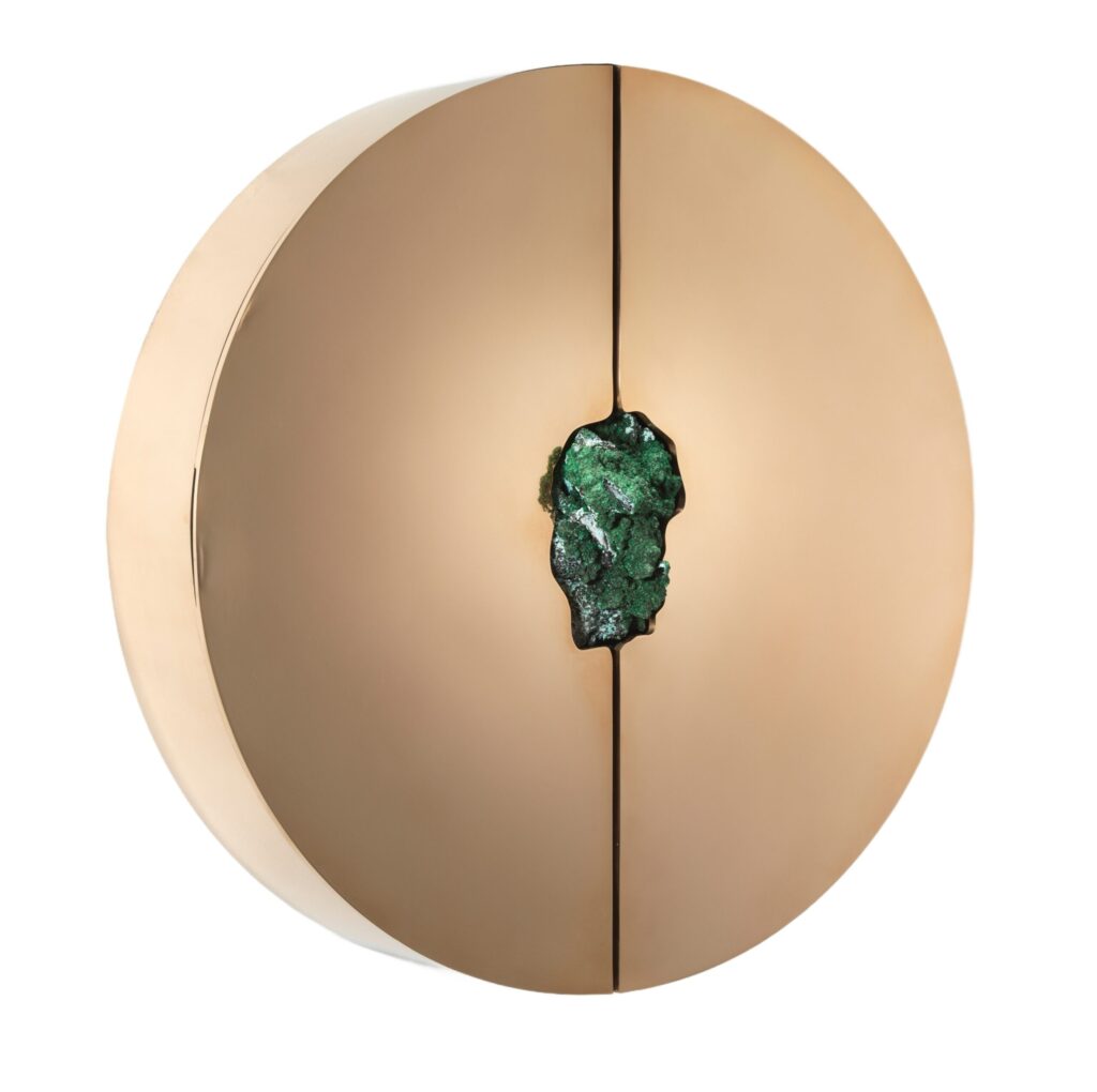 Round Cabinet With Rough Jade Stone by Pierre De Valck 1