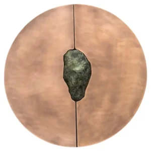 Round Cabinet With Rough Jade Stone by Pierre De Valck
