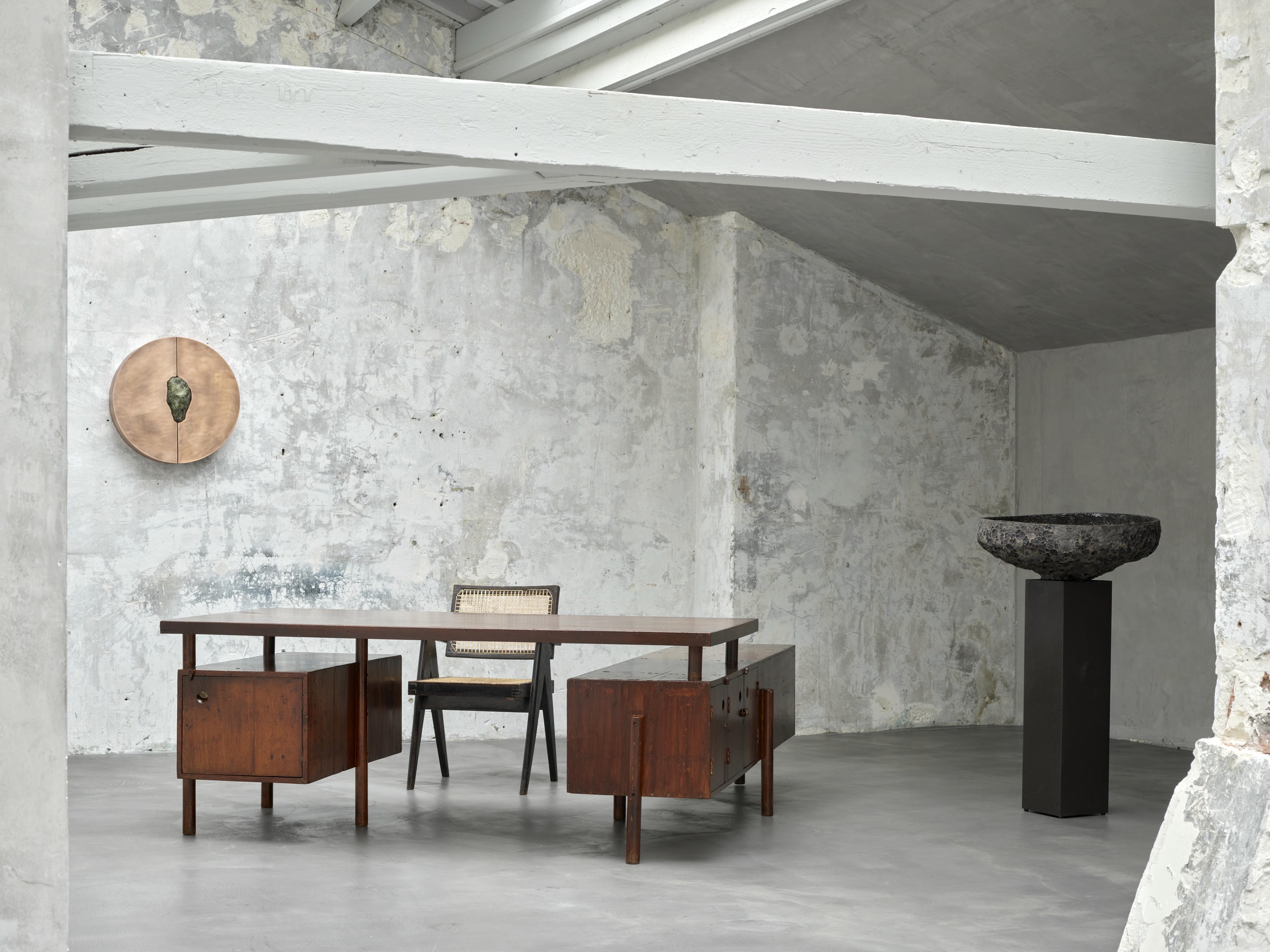 Round Cabinet With Rough Jade Stone by Pierre De Valck 3