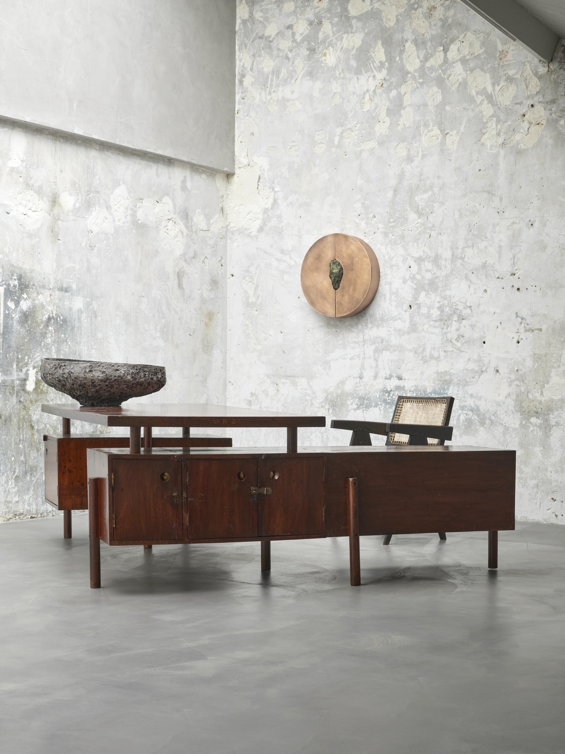 Round Cabinet With Rough Jade Stone by Pierre De Valck 6