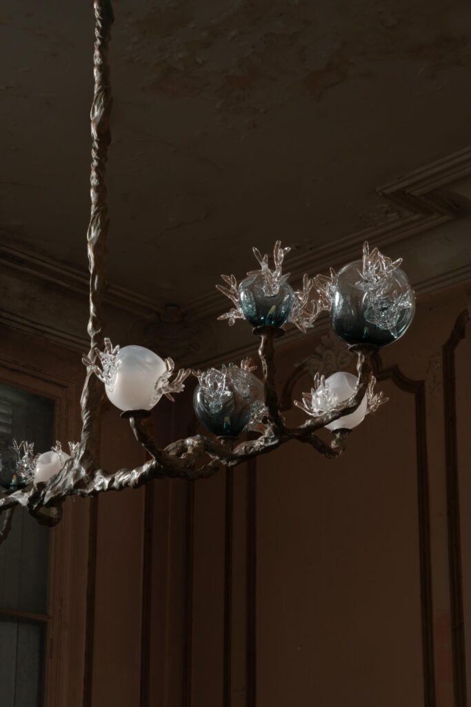 emilie lemardeley chandelier 11 glass spheres galerie philia 01