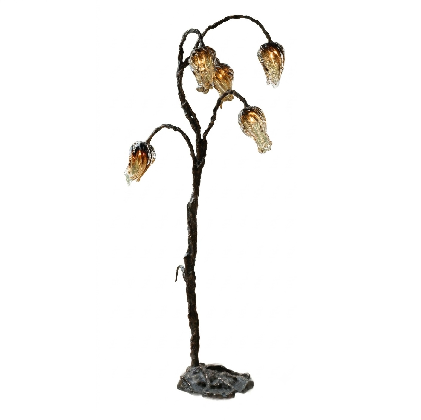 Eurydice Bronze And Hand Blown Glass Decorative Floor Lamp by Emilie Lemardeley 1
