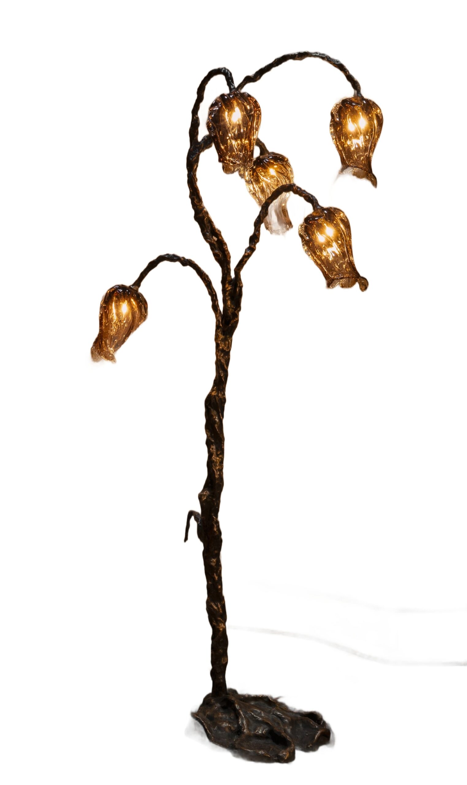 Eurydice Bronze And Hand Blown Glass Decorative Floor Lamp by Emilie Lemardeley 1