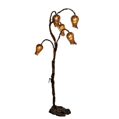 Eurydice Bronze And Hand Blown Glass Decorative Floor Lamp by Emilie Lemardeley 1