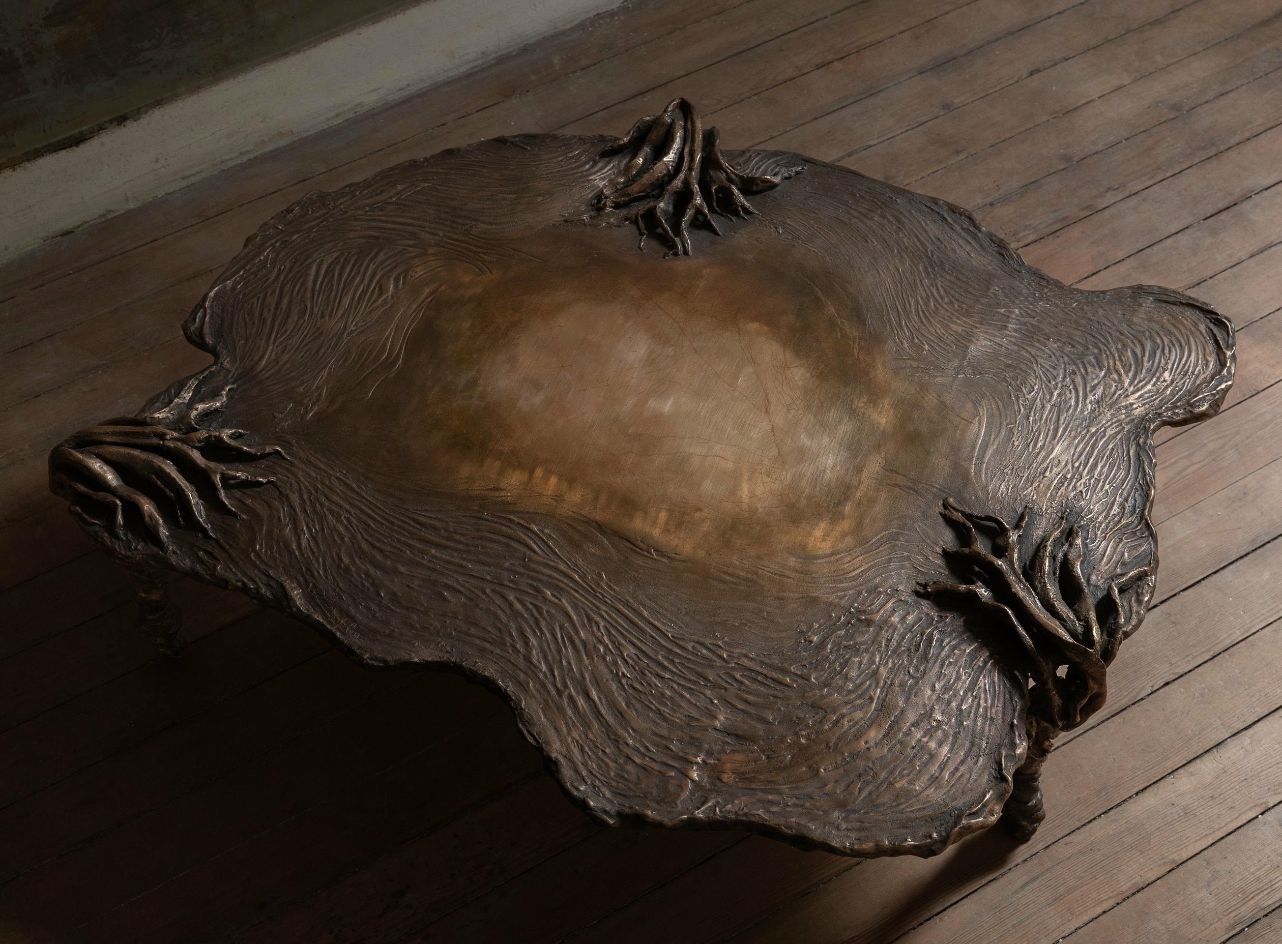 Pan Bronze Low Decorative Contemporary Coffee Table by Emilie Lemardeley 2